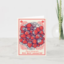 Carte de vœux Moments doux de fraise mignonne