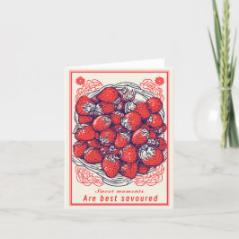 Carte de vœux Moments doux de fraise mignonne