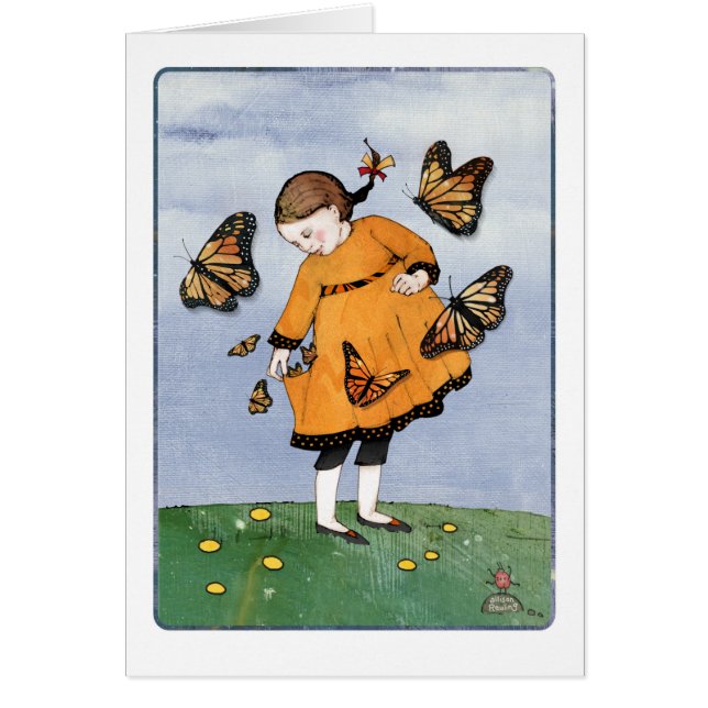 Carte de voeux Monarch Butterfly Girl (Devant)