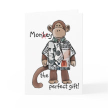 Carte de vœux Money/Singe