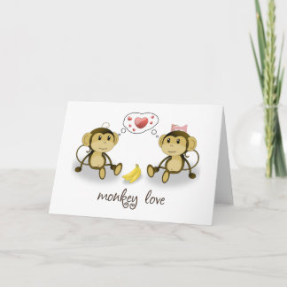 Carte de voeux Monkey Love Valentine