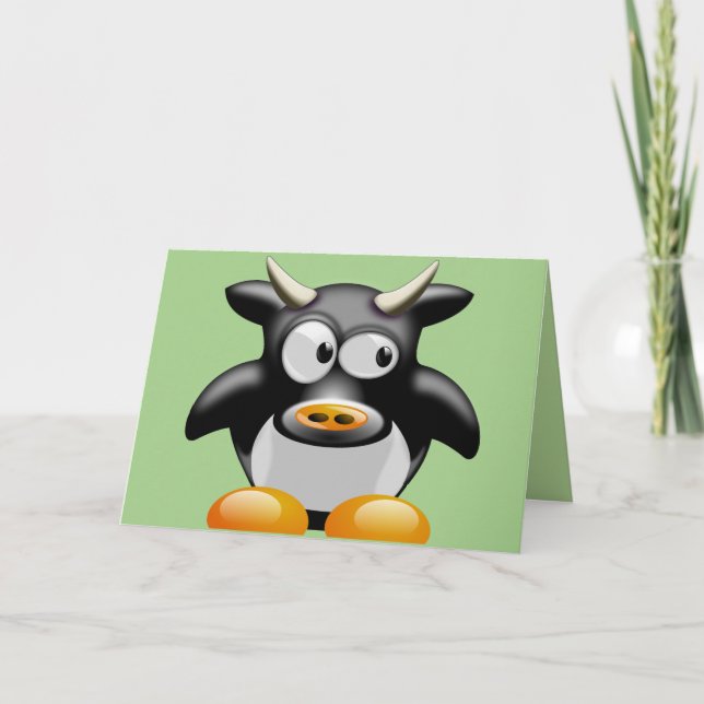 carte de voeux moo vache (Devant)