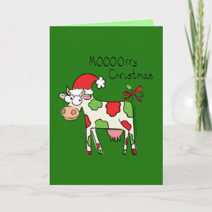 Carte de voeux Mooooror Christmas Cow Holiday