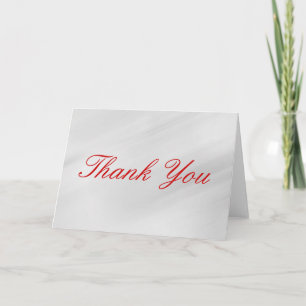 Carte de voeux Motif Merci Red Script Grey