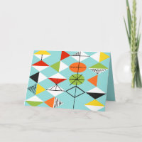 Carte de voeux Motif Retro Harlequin