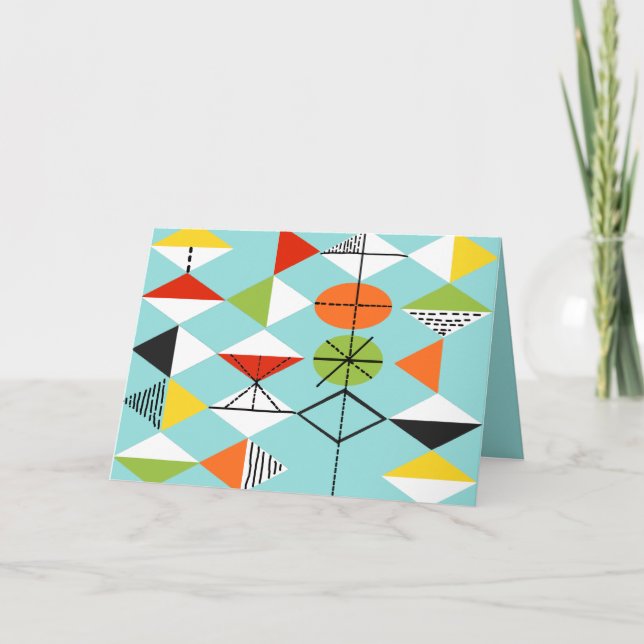 Carte de voeux Motif Retro Harlequin (Devant)