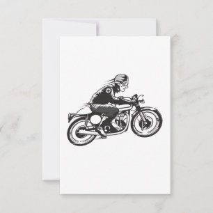 Carte de voeux moto vintage