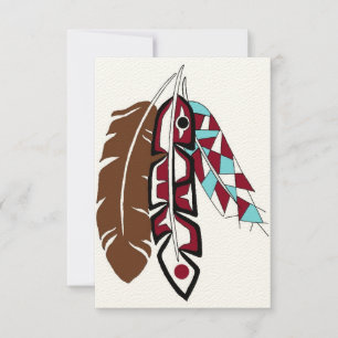 Carte de voeux Native American Feathers