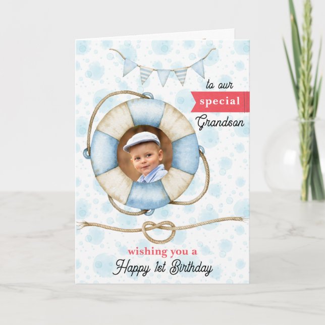 Carte de voeux nautique pour l'anniversaire de la  (Devant)