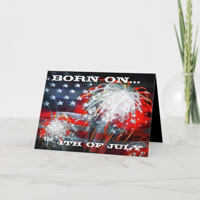 Carte de voeux "Né Sur Le 4 juillet" (Devant)