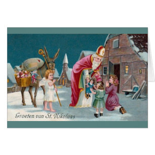 Carte de voeux néerlandaise vintage de Nikolaas de