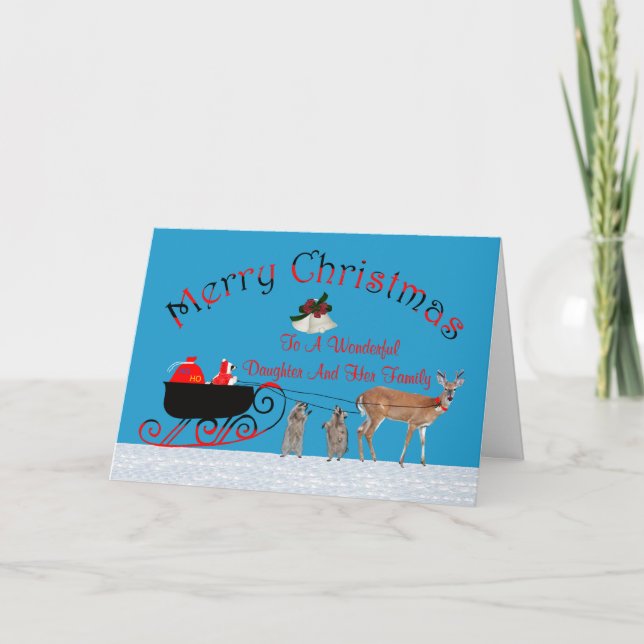 Carte de voeux Noël à la fille/famille (Devant)