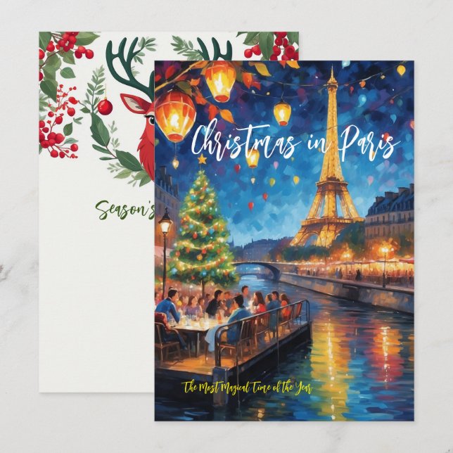 Carte de voeux "Noël à Paris" (Devant / Derrière)