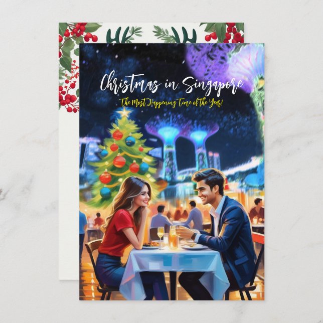 Carte de voeux "Noël à Singapour" (Devant / Derrière)