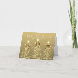 Carte de vœux Noël Arbres de Noël Or Elegant