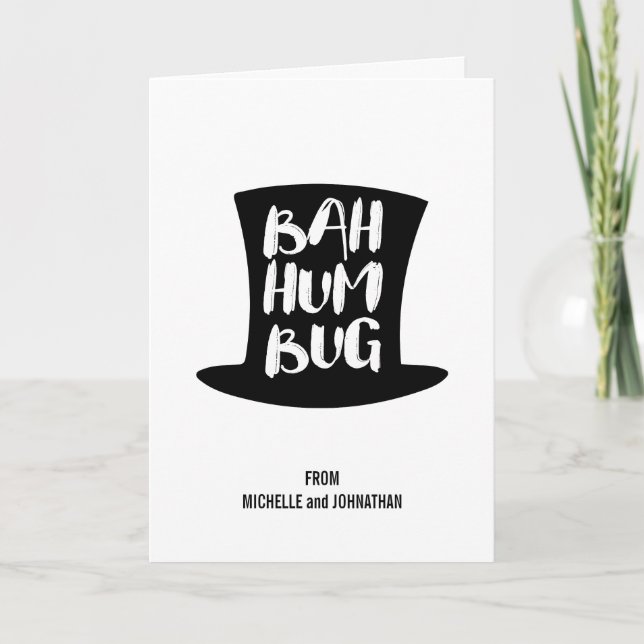 Carte de voeux Noël Carol Bah Humbug (Devant)