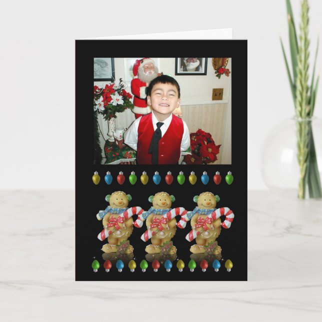 Carte de voeux Noël en pain d'épices pour photo (Devant)