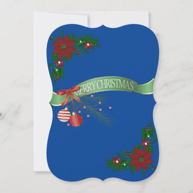 Carte de voeux Noël plat, Joyeux Noël (Devant)