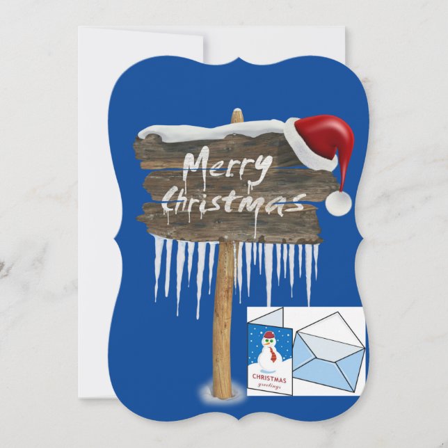 Carte de voeux Noël plat, Joyeux Noël (Devant)