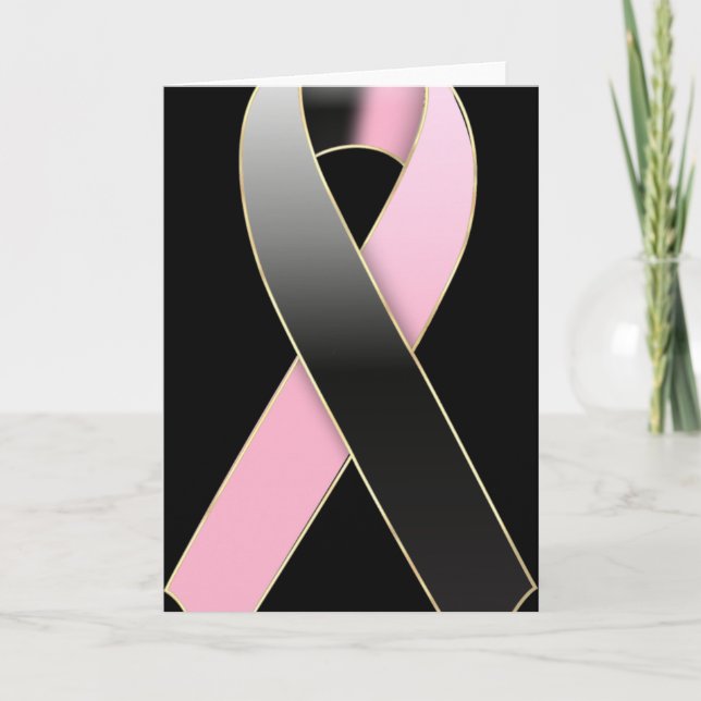 Carte de voeux noire et rose pour la sensibilisati (Devant)