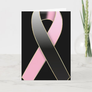 Carte de voeux noire et rose pour la sensibilisati