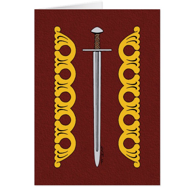 Carte de voeux Norman Sword and Decorative Bands (Devant)