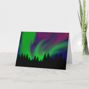 Carte de voeux Northern Lights & Deer