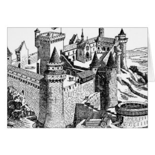 Carte de voeux/note du château médiéval