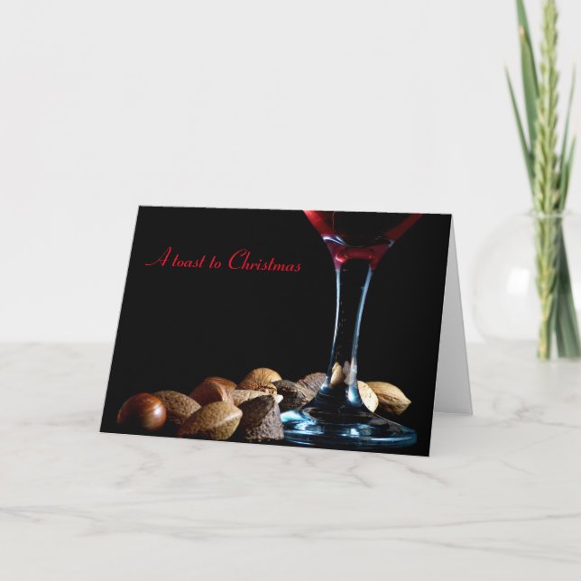 Carte de voeux nuts de vin de Noël (Devant)