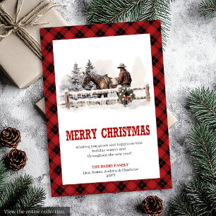 Carte de vœux occidentale rouge noir festive