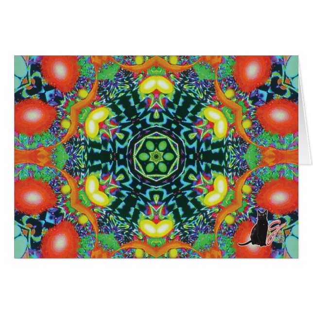 Carte de voeux oculaire de kaléidoscope (Devant horizontal)