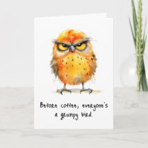 Carte de vœux oiseau drôle et sarcastique pour tou