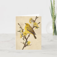 Carte de vœux oiseau vintage