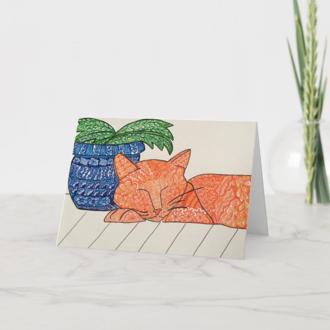 Carte de voeux Orange Cat (Devant)