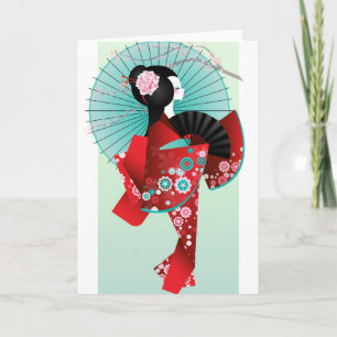 Carte de voeux Origami Doll
