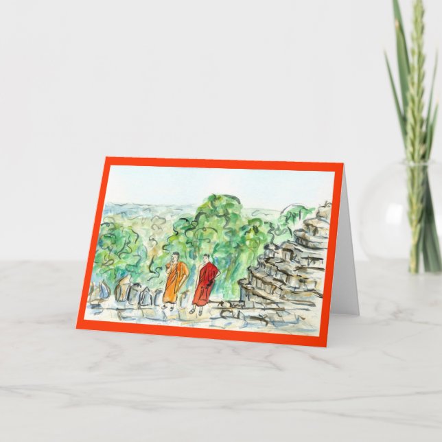Carte de voeux ou cartes de voeux pour moine boudd (Devant)