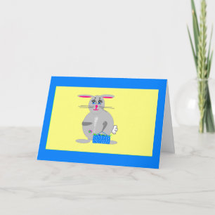 Carte de voeux ou de note de Pâques Bunny
