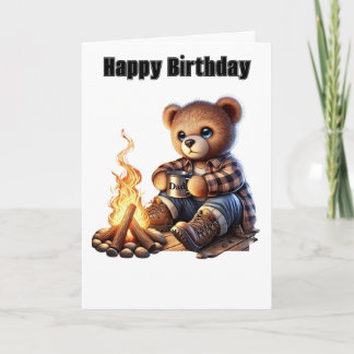 carte de vœux ours pour la fête des pères ou un an