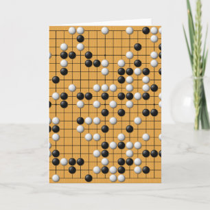 Carte de voeux Paduk/Baduk/Go Asian Board