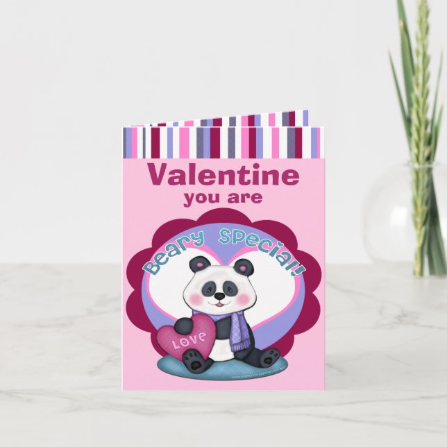 Carte de voeux Panda Bear de la Saint-Valentin (Devant)