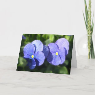 Carte de voeux - Pansies bleues