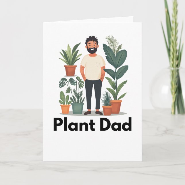 Carte de voeux papa plante (Devant)