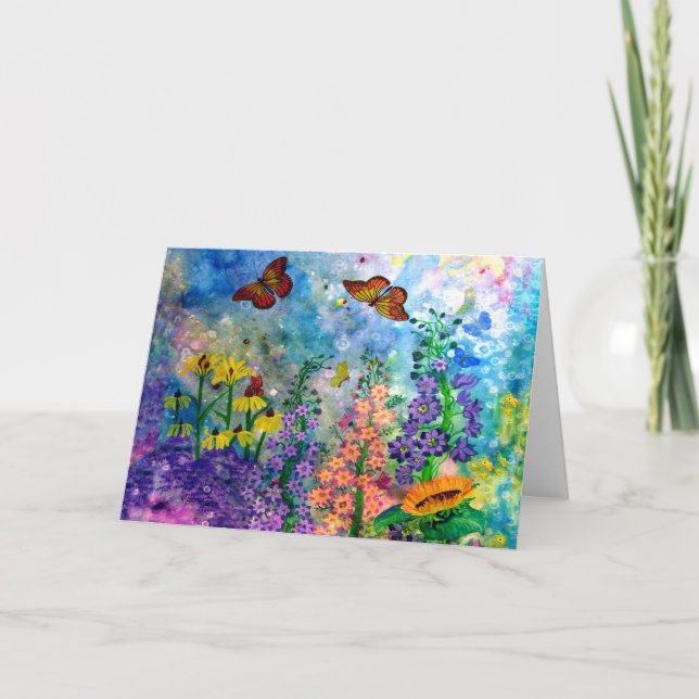 Carte de voeux Papillon Garden Portrait (Devant)