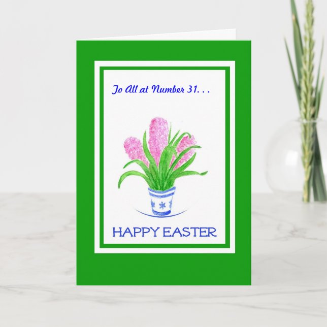 Carte de voeux Pâques personnalisable - Hyacinths (Devant)