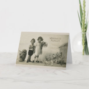 Carte de voeux Pâques vintage