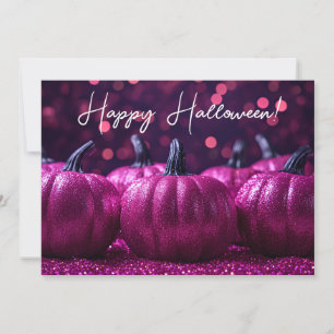 Carte de voeux parties scintillant Citrouilles Hal