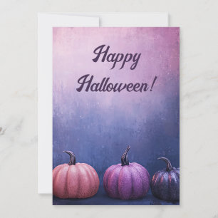 Carte de voeux parties scintillant Citrouilles Hal