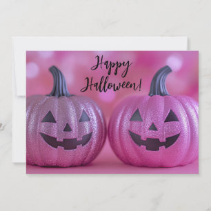 Carte de voeux parties scintillant Citrouilles Hal