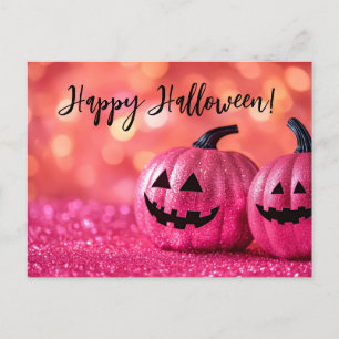 Carte de voeux parties scintillant Citrouilles Hal