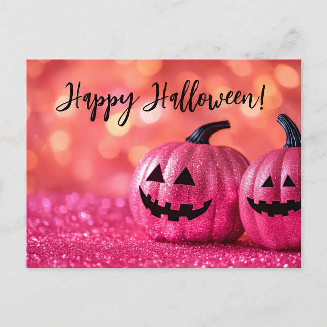 Carte de voeux parties scintillant Citrouilles Hal (Devant)